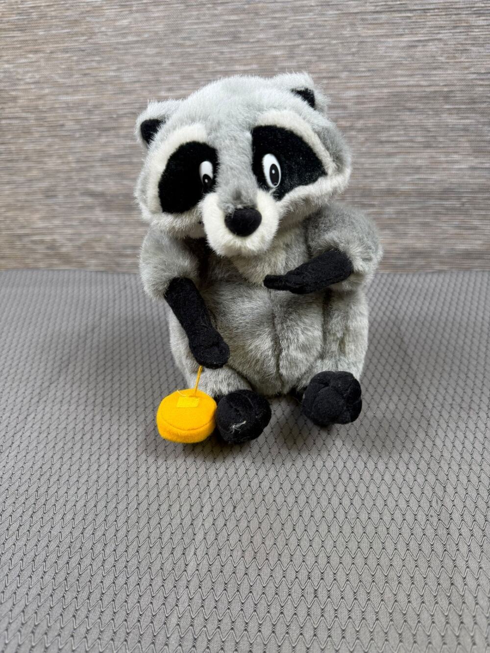 Vintage Disney Pocahontas Meeko the Raccoon Stuffed Plush with hanging Biscuit